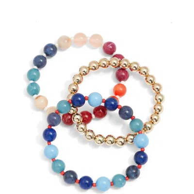 Nordstrom Set Of 3 Beaded Bracelet In Transparent