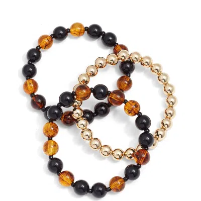 Nordstrom Set Of 3 Beaded Bracelet In Brown