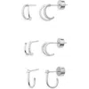 Nordstrom Set Of 3 Demi Fine Dainty Huggie Hoop Earrings In Silver