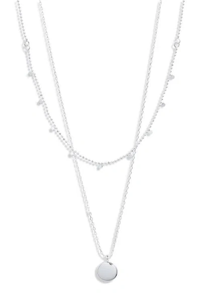 Nordstrom Set Of 3 Disc Pendant Necklaces In Silver