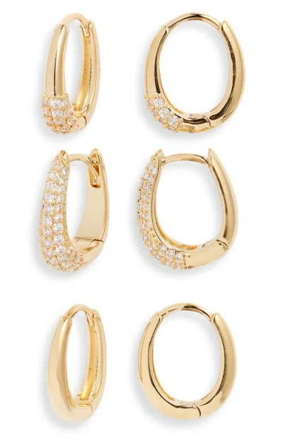 Nordstrom Set Of 3 Hoop Earrings In Gold