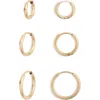 Nordstrom Set Of 3 Huggie Hoop Earrings In Gold