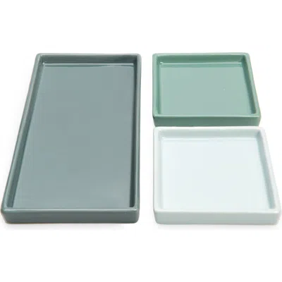 Nordstrom Set Of 3 Nesting Ceramic Catchall Trays In Cool Multi