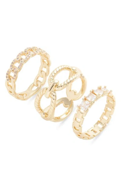 Nordstrom Set Of 3 Stackable Rings In Gold