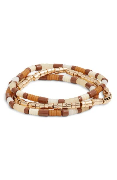 Nordstrom Set Of 3 Tube Beaded Stretch Bracelets
