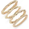Nordstrom Set Of 4 Assorted Stacking Rings In Gold