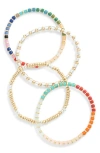 Nordstrom Set Of 4 Beaded Stretch Bracelets