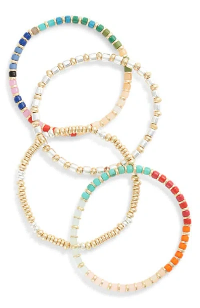Nordstrom Set Of 4 Beaded Stretch Bracelets