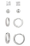Nordstrom Set Of 4 Demi Fine Essentials Stud & Hugging Hoop Earrings