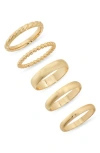 Nordstrom Set Of 5 Assorted Stacking Rings In Gold