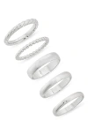 Nordstrom Set Of 5 Assorted Stacking Rings In Silver