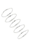 Nordstrom Set Of 5 Demi Fine Stacking Rings In Silver