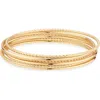 Nordstrom Set Of 5 Mixed Texture Bangle Bracelets In Gold