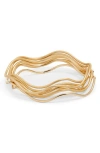 Nordstrom Set Of 8 Wavy Bangles In Gold