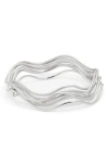 Nordstrom Set Of 8 Wavy Bangles In Silver