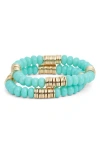 Nordstrom Set Of Two Beaded Stretch Bracelets In Gold
