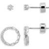 Nordstrom Set Of Two Cubic Zirconia Stud & Hoop Earrings In Clear- Silver