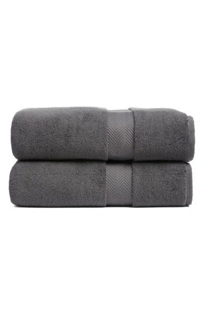 Nordstrom Set Of Two Organic Hydrocotton Bath Towels In Grey Onyx