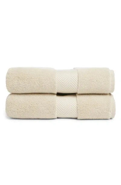 Nordstrom Set Of Two Organic Hydrocotton Hand Towels In Beige Oatmeal
