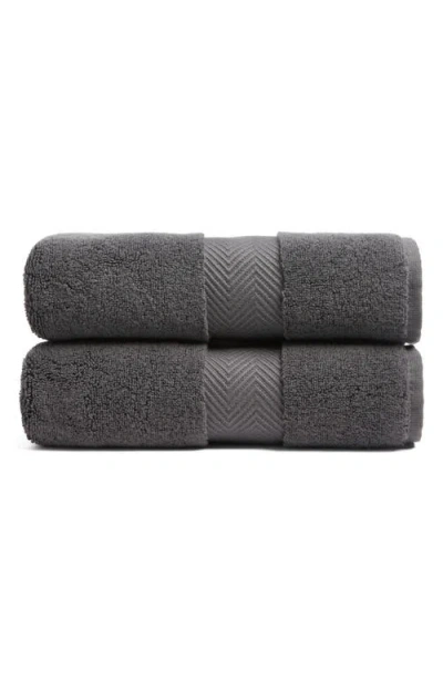 Nordstrom Set Of Two Organic Hydrocotton Hand Towels In Grey Onyx