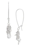 Nordstrom Shaky Cubic Zirconia Cluster Drop Earrings In Silver
