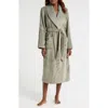 Nordstrom Shawl Collar Plush Longline Robe In Green Halo