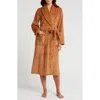 Nordstrom Shawl Collar Plush Longline Robe In Tan Thrush