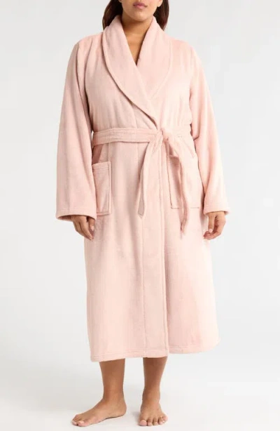 Nordstrom Shawl Collar Plush Robe In Pink Smoke