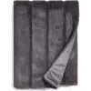 Nordstrom Sheared Stripe Faux Fux Throw Blanket In Gray
