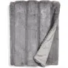 Nordstrom Sheared Stripe Faux Fux Throw Blanket In Grey Griffin
