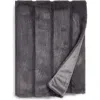 Nordstrom Sheared Stripe Faux Fux Throw Blanket In Grey Pearl