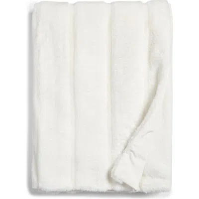 Nordstrom Sheared Stripe Faux Fux Throw Blanket In Ivory