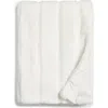 Nordstrom Sheared Stripe Faux Fux Throw Blanket In White