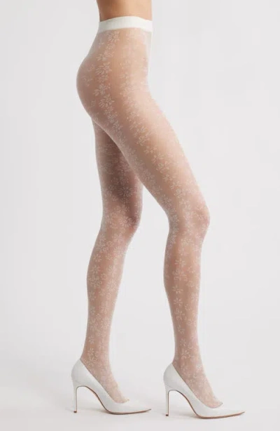 Nordstrom Sheer Floral Tights In Transparent