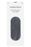 Nordstrom Sheer Jacquard Wool Blend Dress Socks In Black