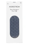 Nordstrom Sheer Jacquard Wool Blend Dress Socks In Blue