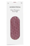 Nordstrom Sheer Jacquard Wool Blend Dress Socks In Purple