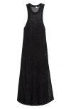 Nordstrom Sheer Open Knit Cover-up Dress In Black