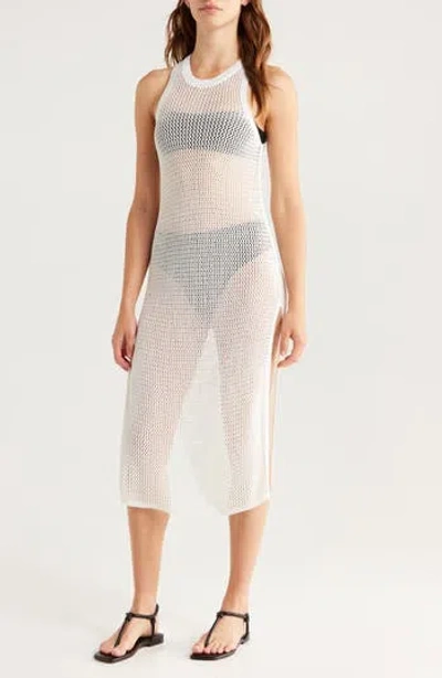 Nordstrom Sheer Open Knit Cover-up Dress In Neutral