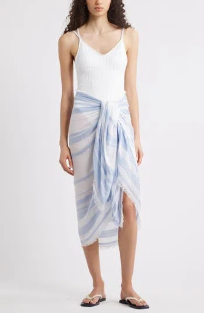 Nordstrom Sheer Stripe Pareo Wrap In Blue