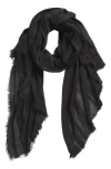 Nordstrom Sheer Stripe Pareo Wrap In Black