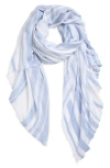 Nordstrom Sheer Stripe Pareo Wrap In Blue Thread