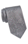 Nordstrom Sheldon Neat Floral Silk Tie In Gray