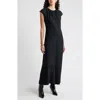 Nordstrom Shirred Cap Sleeve Maxi Dress In Blue
