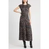 Nordstrom Shirred Cap Sleeve Maxi Dress In Multi