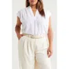 Nordstrom Shirred Cap Sleeve Top In White