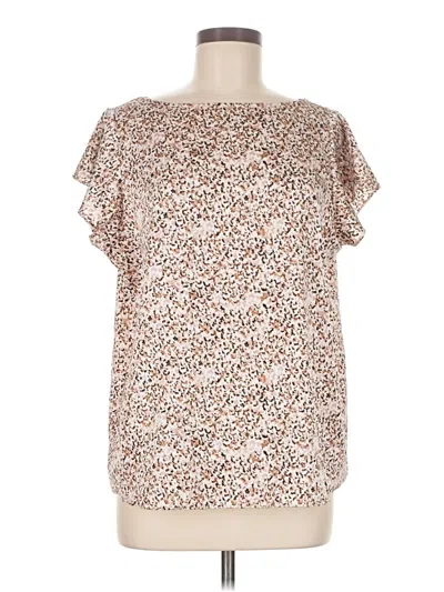 Pre-owned Nordstrom Short Sleeve Blouse In Brown