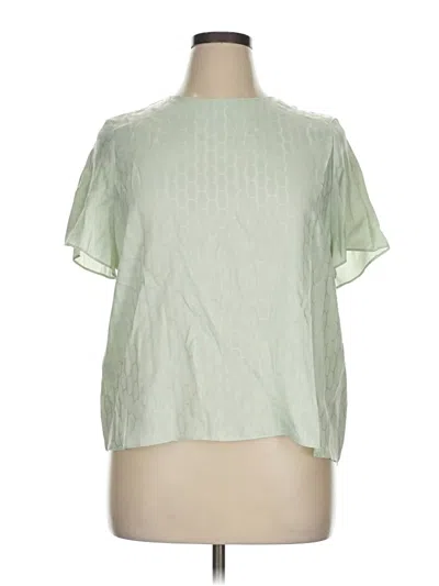 Pre-owned Nordstrom Short Sleeve Blouse In Green