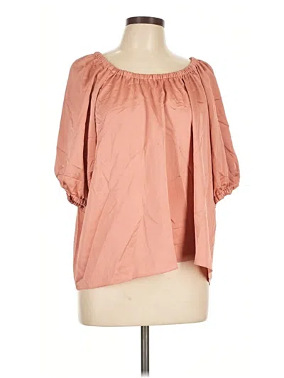 Pre-owned Nordstrom Short Sleeve Blouse In Pink