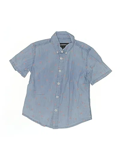 Pre-owned Nordstrom Kids' Short Sleeve Button Down Shirt In Blue